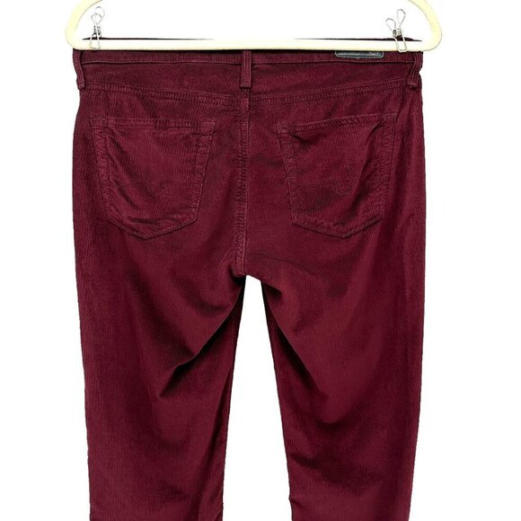 AG Adriano Goldschmied The Legging Super Skinny Maroon Corduroy Pants Womens 27 - Picture 5 of 9